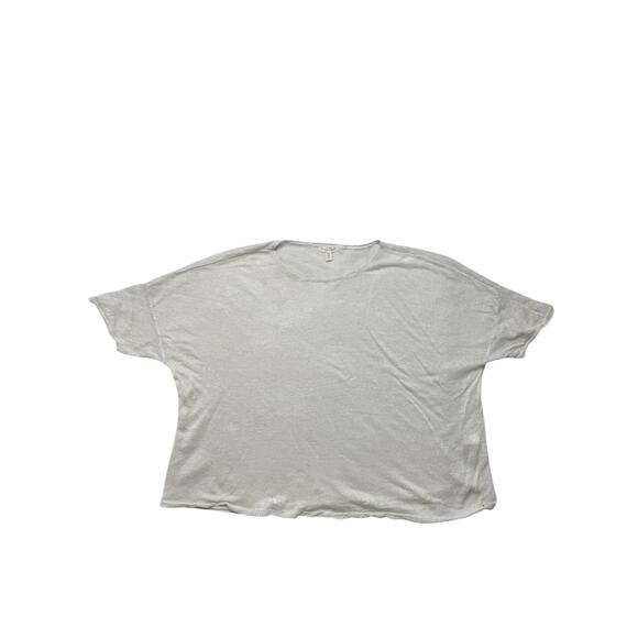 EILEEN FISHER 100% Linen Pale Green Knit Top Sz Large Womens Open Weave #S16RDI - Picture 4 of 9